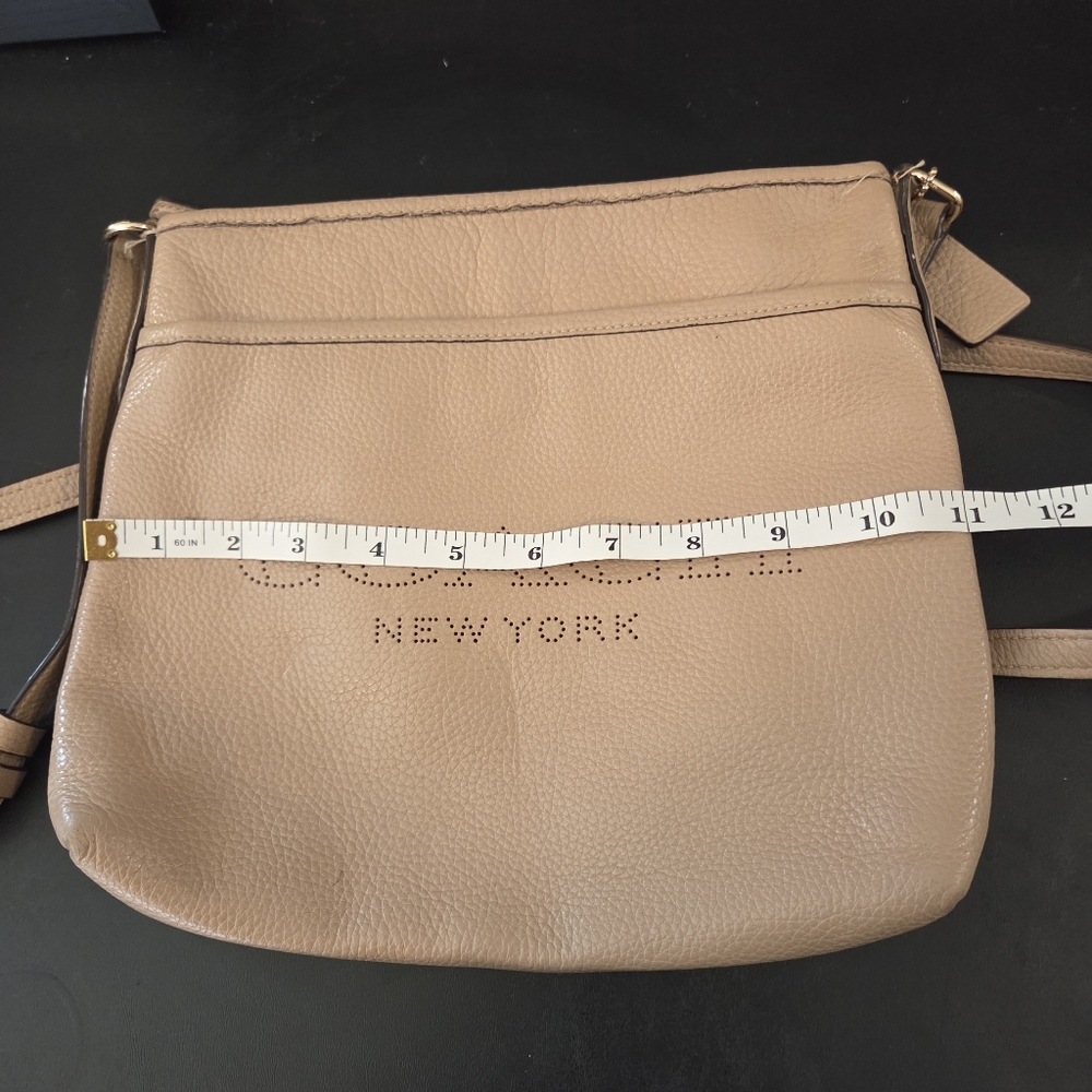 Coach File Beige Leather Crossbody Bag Logo - Picture 7 of 15